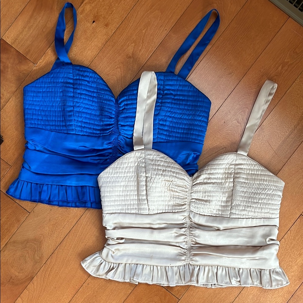 Elegant Blue and Cream Camisole Set